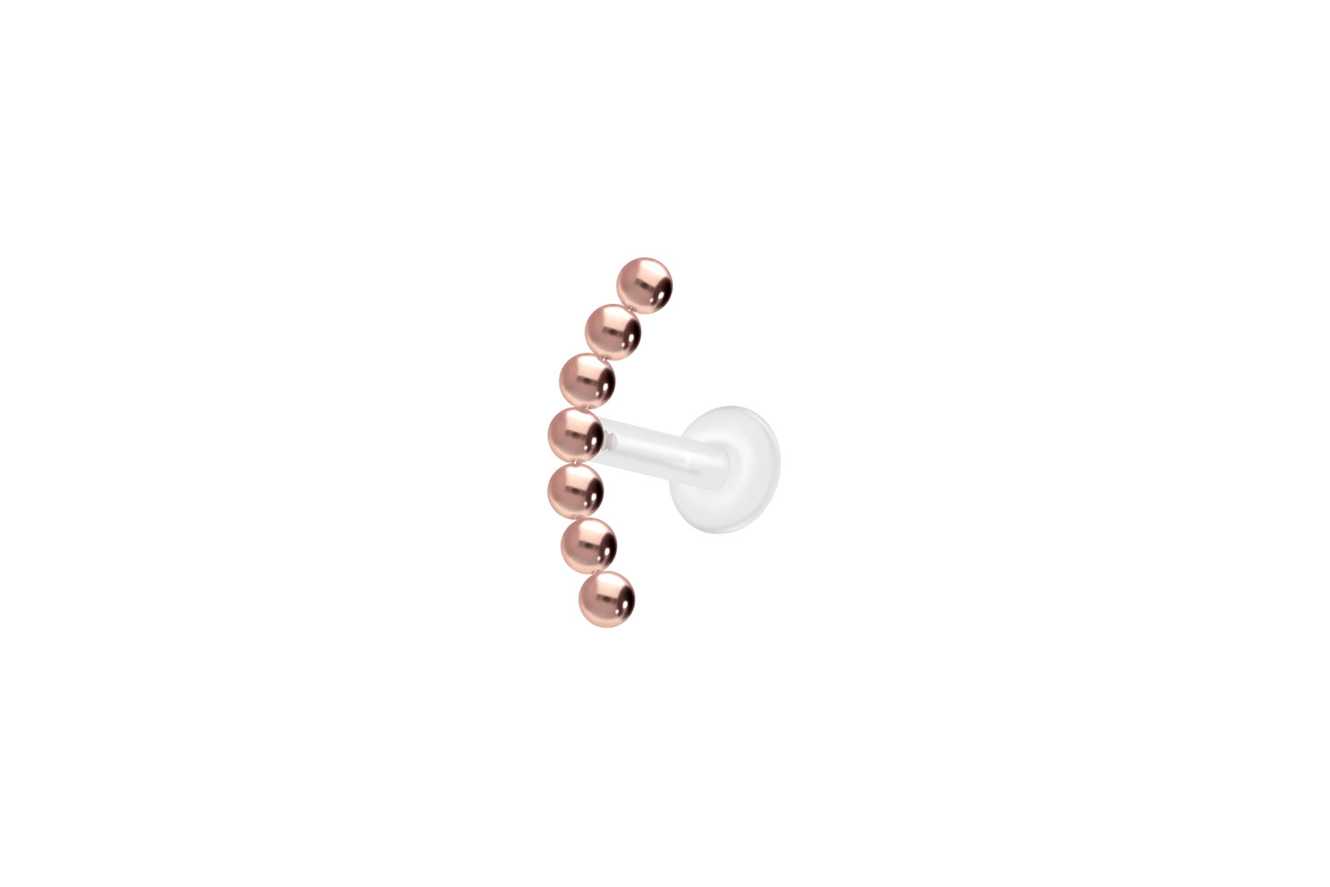 PTFE Labret Piercing mit Innengewinde + Titan-Aufsatz 7 KUGELN